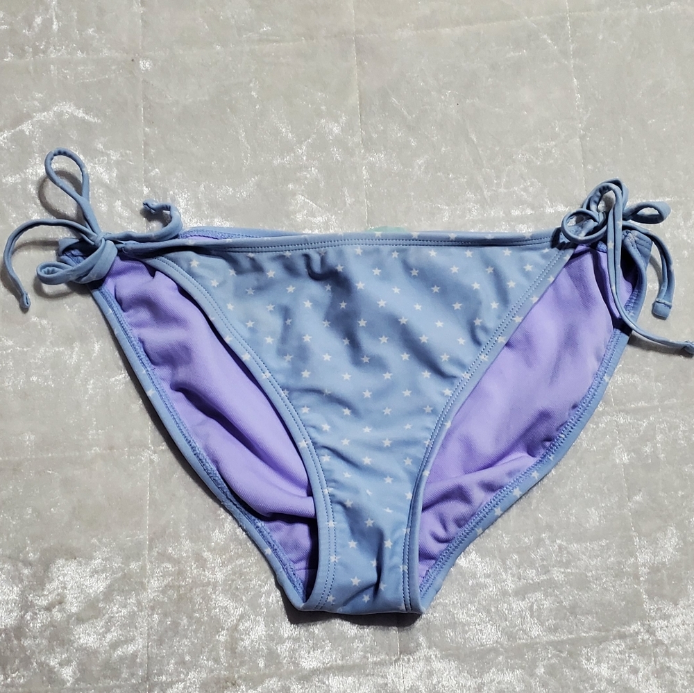 Hot Water Baby Blue W/Stars Tie Bikini Bottoms